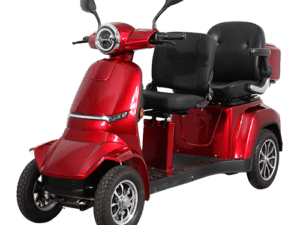 e-tors t42 in het rood zijaanzicht met 2 zit plekken puramobi