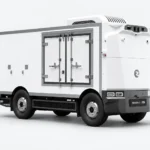 Zelostech Z5 Cold-Chain RoboVan schuin van rechtsvoor, met dakkoelunit en gesloten geïsoleerde zijdeuren.