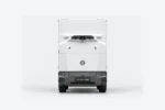 Zelostech Z10 RoboVan recht van voren, met sensoren boven de neus en een hoge witte laadbak.