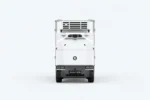 Zelostech Z10 Cold-Chain RoboVan recht van voren, met koelunit boven de sensoren en een hoge witte laadbak.