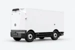 Linkerzijaanzicht van de Zelostech Z5 RoboVan met gesloten laadbak