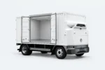 Zelostech Z20 RoboTruck met geopende zijdeuren en zicht op de lege laadruimte.