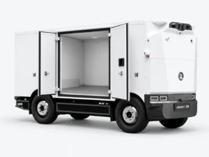 Zelostech Z5 RoboVan met geopende zijdeuren en zicht op de lege laadruimte