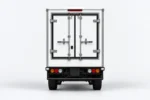 Zelostech Z5 Cold-Chain RoboVan recht van achteren, met dubbele geïsoleerde deuren, sluitstangen en achterlichten.
